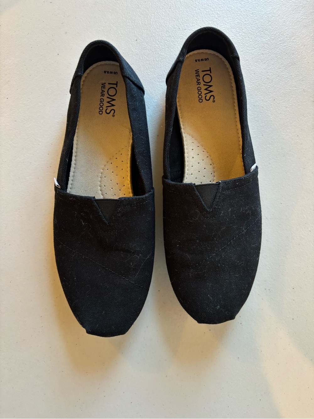 Toms Black Canvas Slip-On Flats